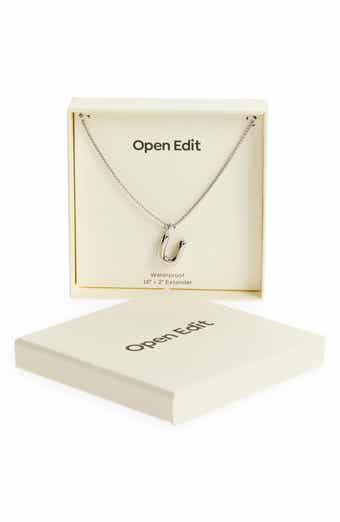 Open Edit Waterproof Bubble Initial Pendant Necklace