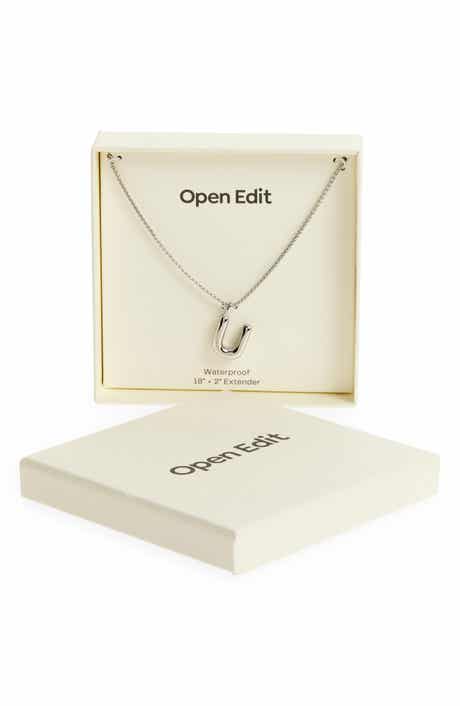 Open Edit Waterproof Bubble Initial Pendant Necklace