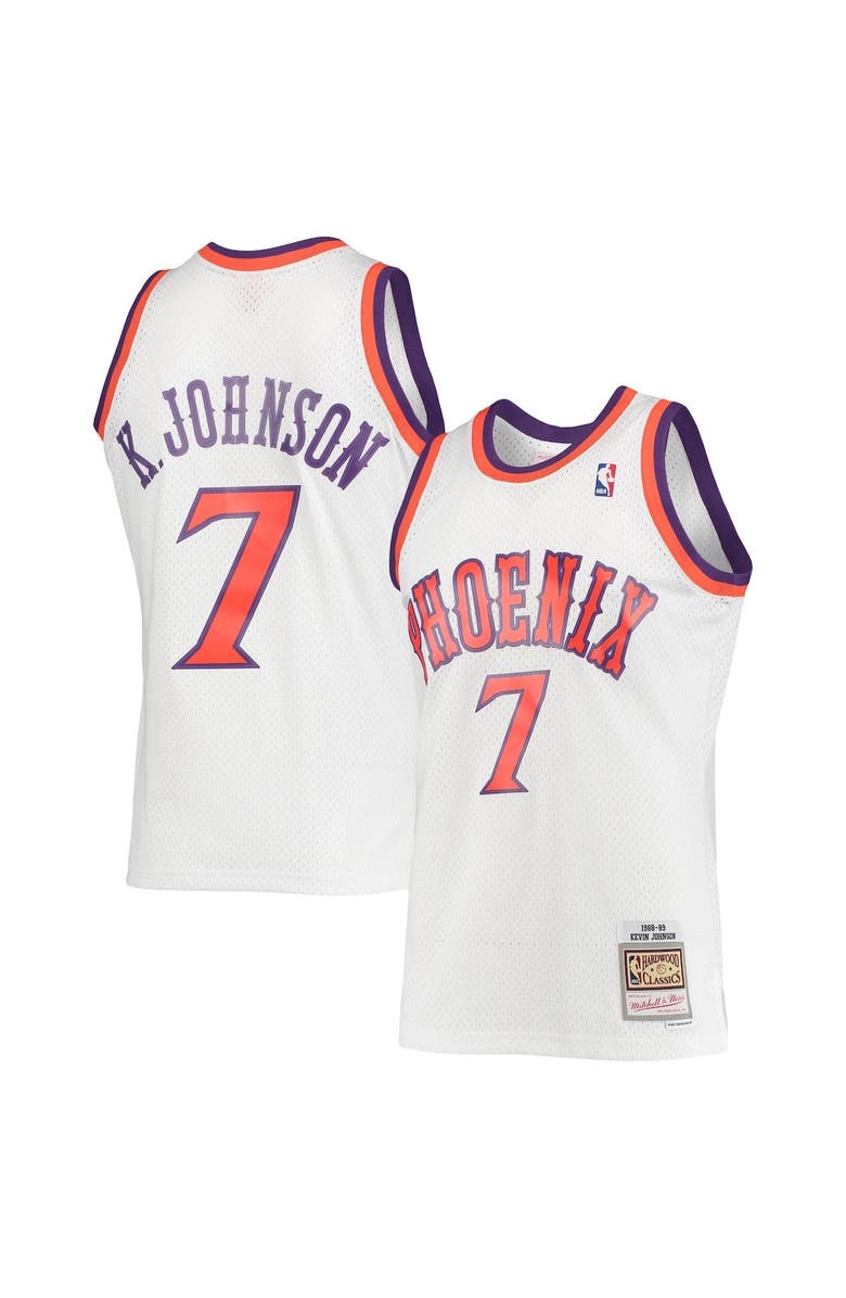 Mitchell & Ness Men's Mitchell & Ness Kevin Johnson White Phoenix Suns 1989-90 Hardwood Classics Swingman Jersey, Main, color, 