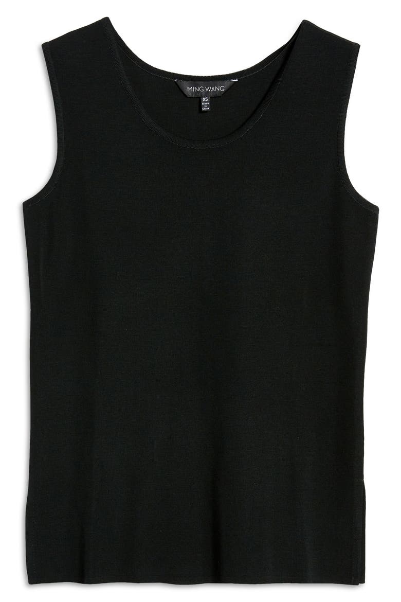 Scoop Neck Sweater Tank, Alternate, color, BLACK