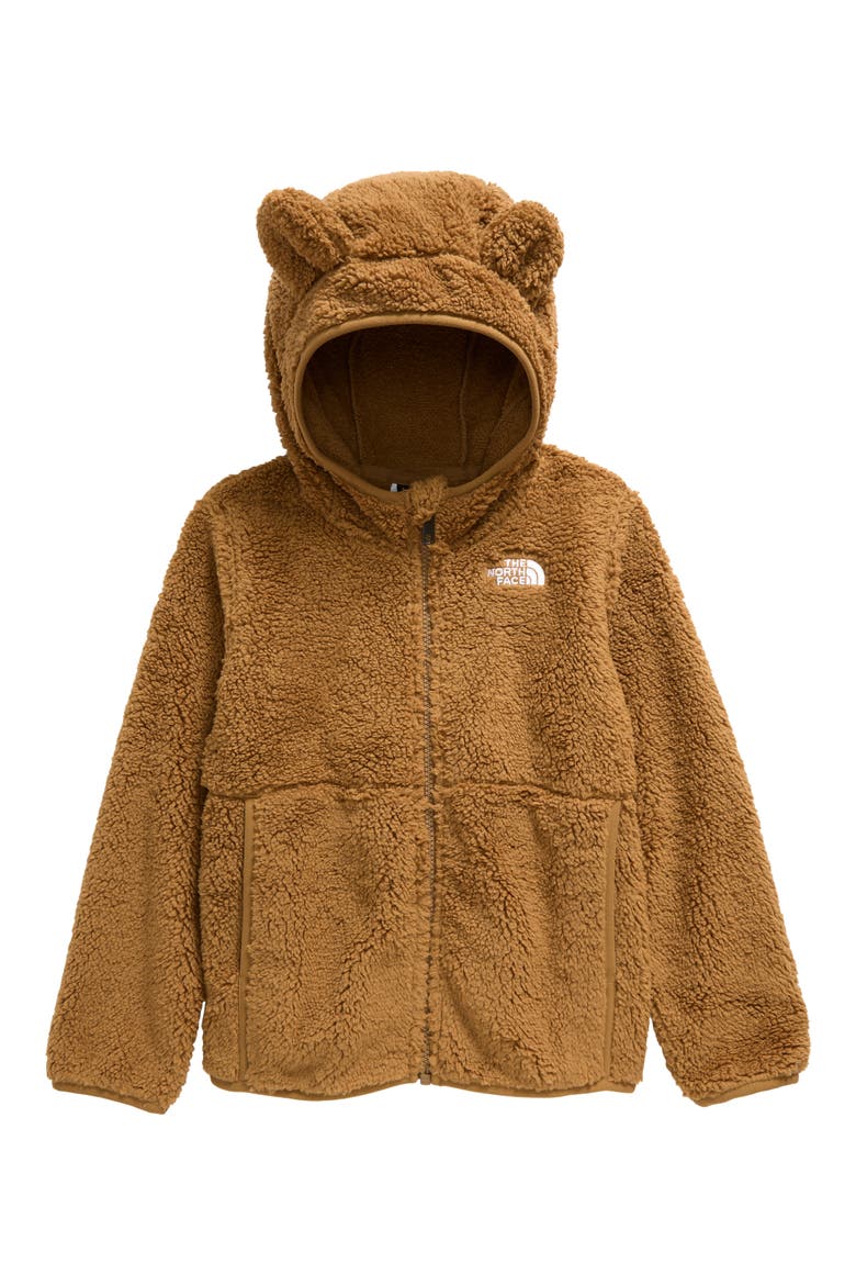 Kids' Campshire Ear Appliqué Fleece Zip Hoodie, Main, color, UTILITY BROWN
