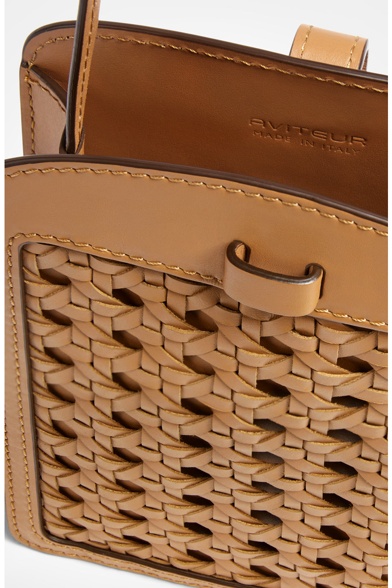 Intreccio Leather Phone Case, Alternate, color, Walnut