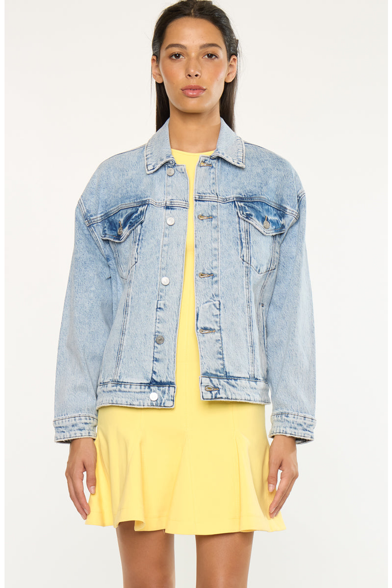 Illanie Oversized Denim Jacket, Alternate, color, Light Wash