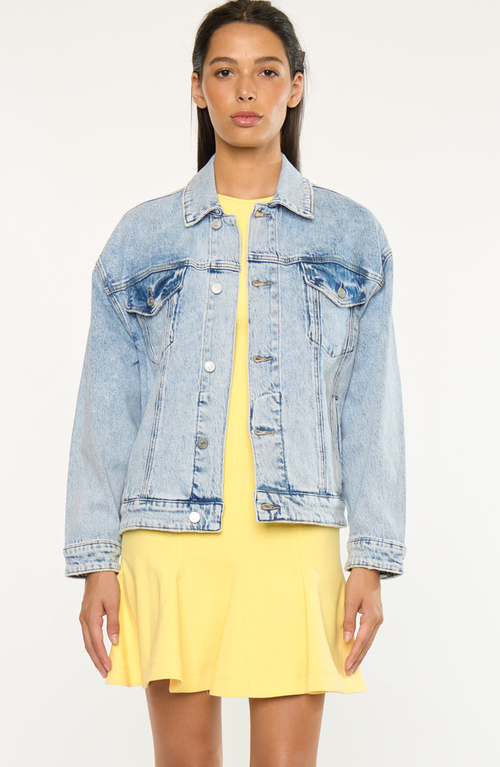 Kancan Illanie Oversized Denim Jacket In Multi