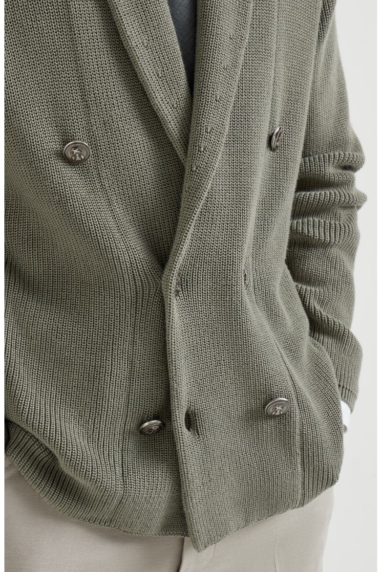 Cardigan with metal buttons, Alternate, color, Khaki