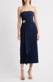 Acler Whitnell Strapless Draped Cocktail Dress