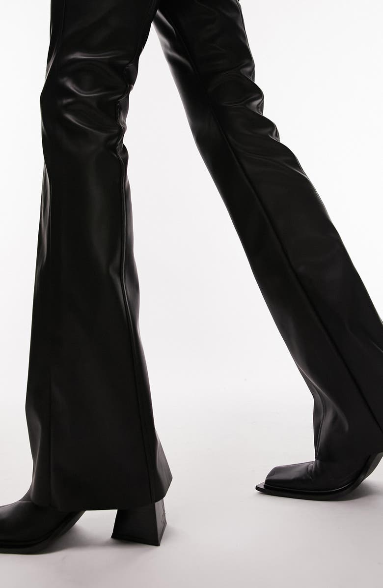 Topshop Lace-Up Faux Leather Trousers, Alternate, color, 