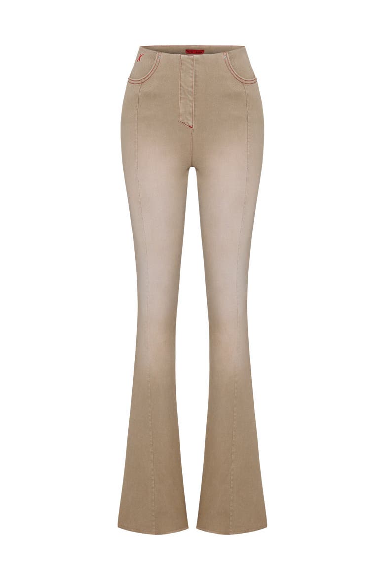 Cotton Coated Flare Pant, Main, color, BEIGE