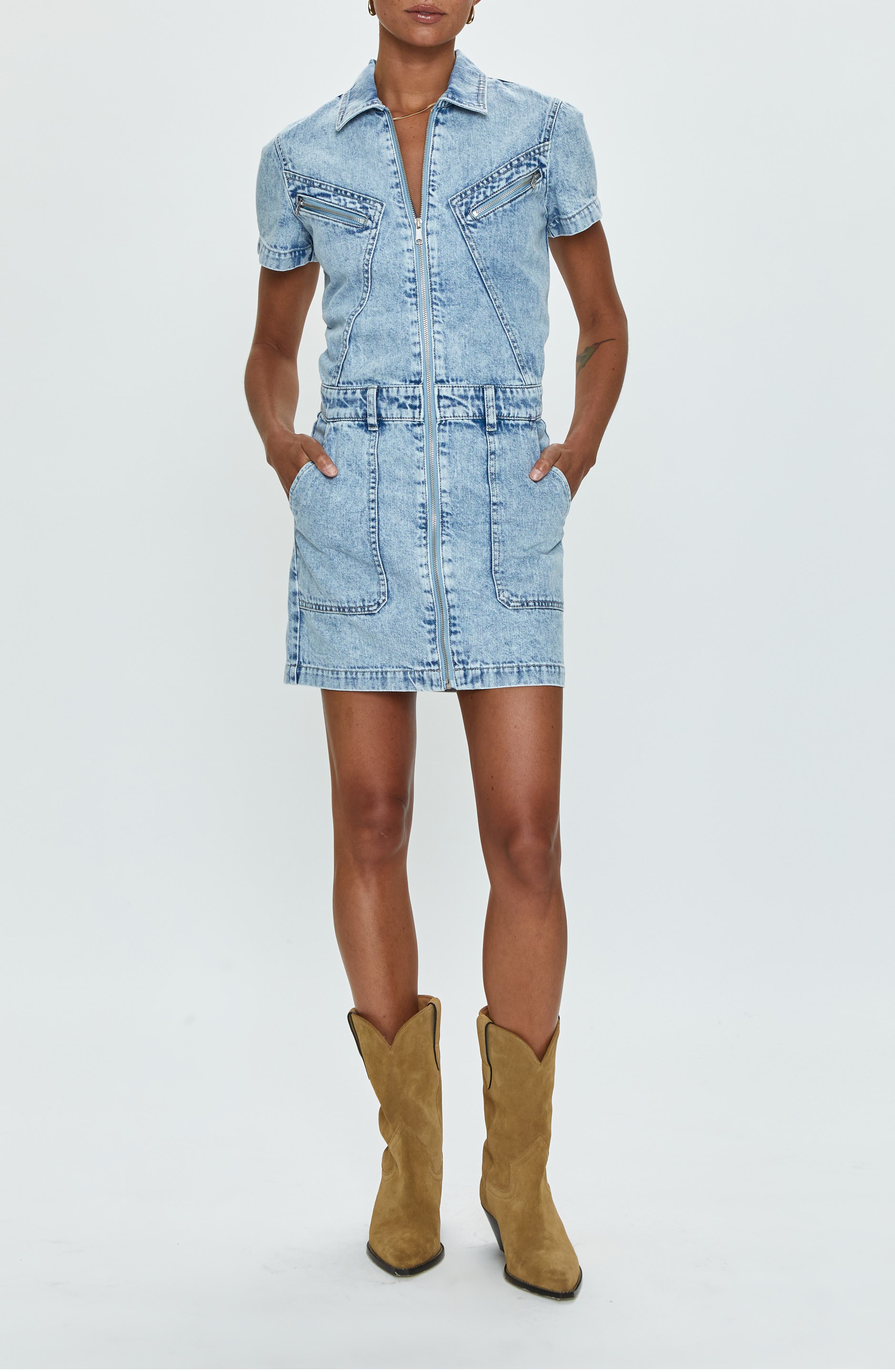 Pistola Brix Short Sleeve Denim Dress