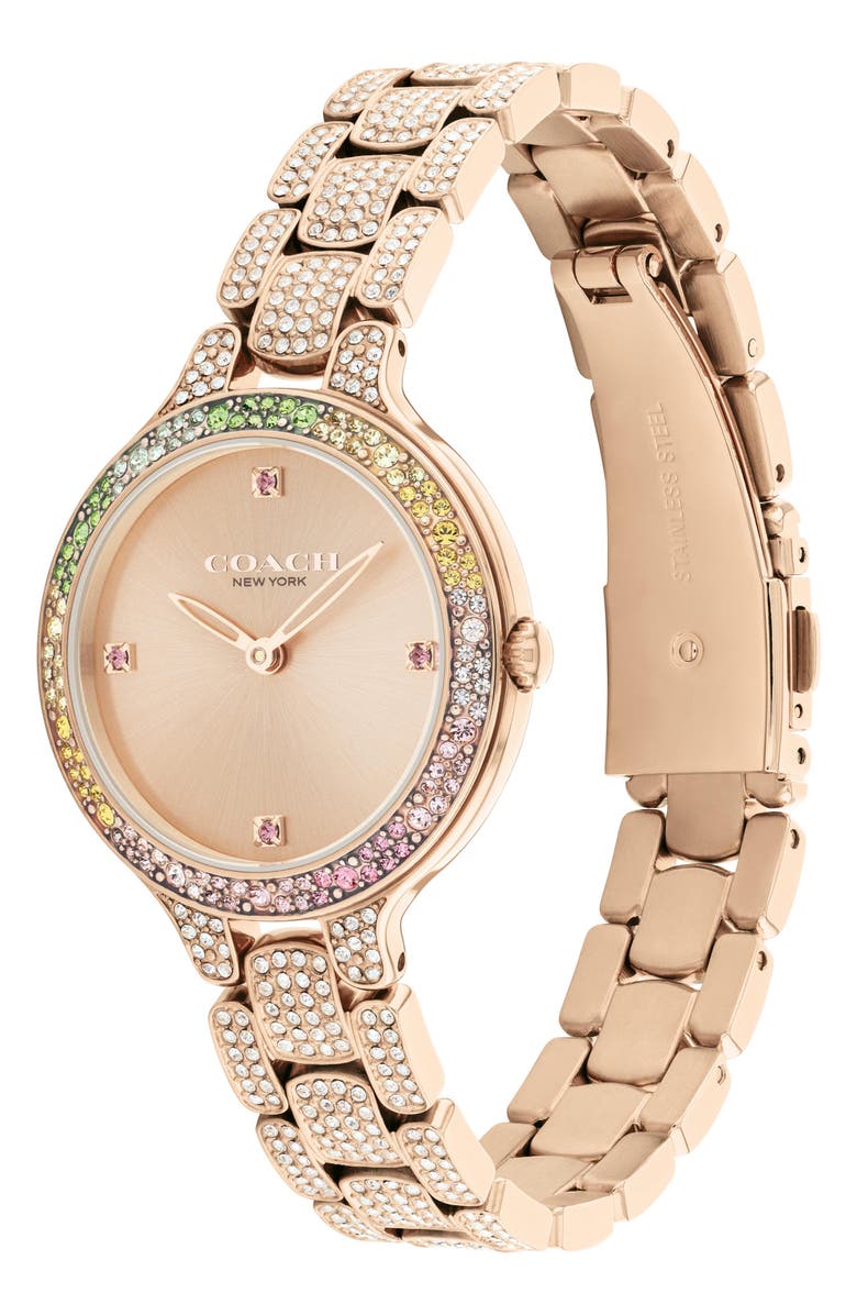 COACH Chelsea Crystal Pavé Bracelet Watch, 32mm, Alternate, color, 