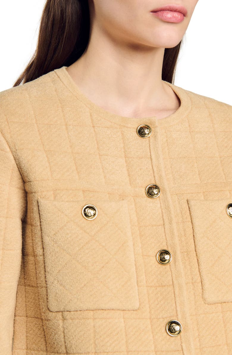 SANDRO Short knit jacket, Alternate, color, 