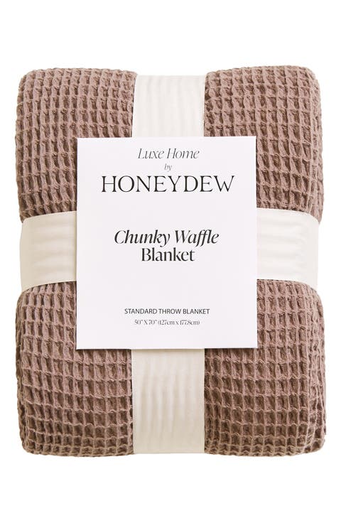 Chunky Waffle Stitched Cotton Throw