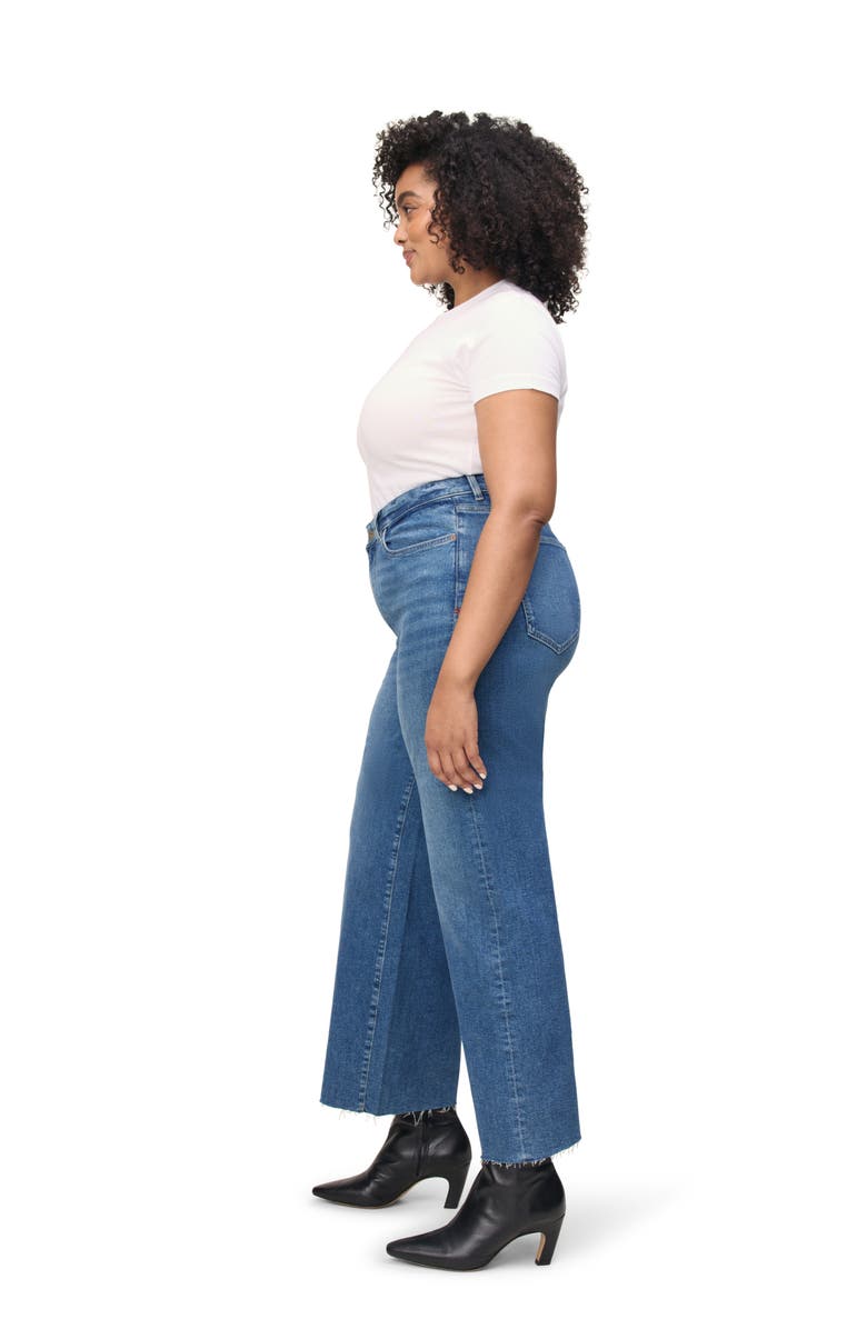 WARP+WEFT ICN Raw Hem High Waist Ankle Wide Leg Jeans, Alternate, color, 