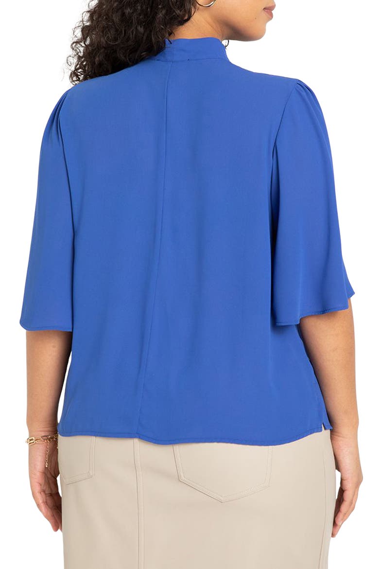 Bow Blouse With Flutter Sleeve, Alternate, color, COBALT