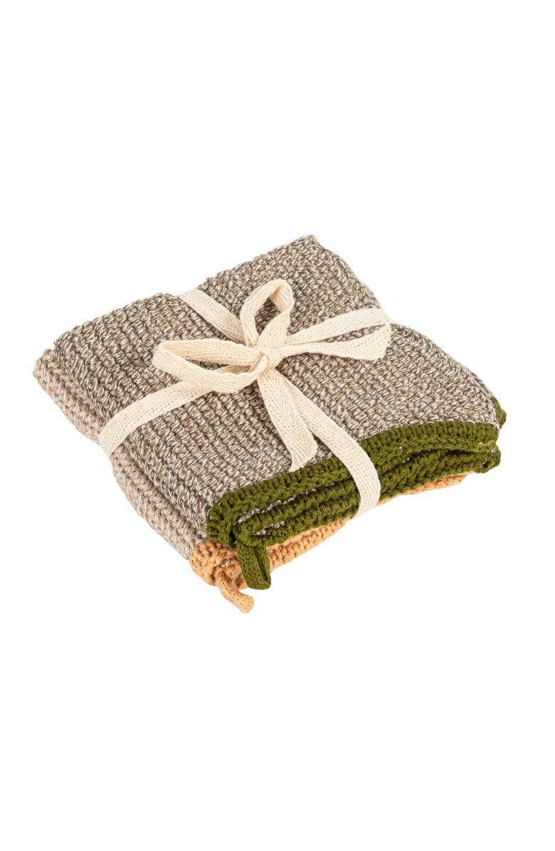 Storied Home Square Cotton Knit Dish Cloth, Main, color, Grey