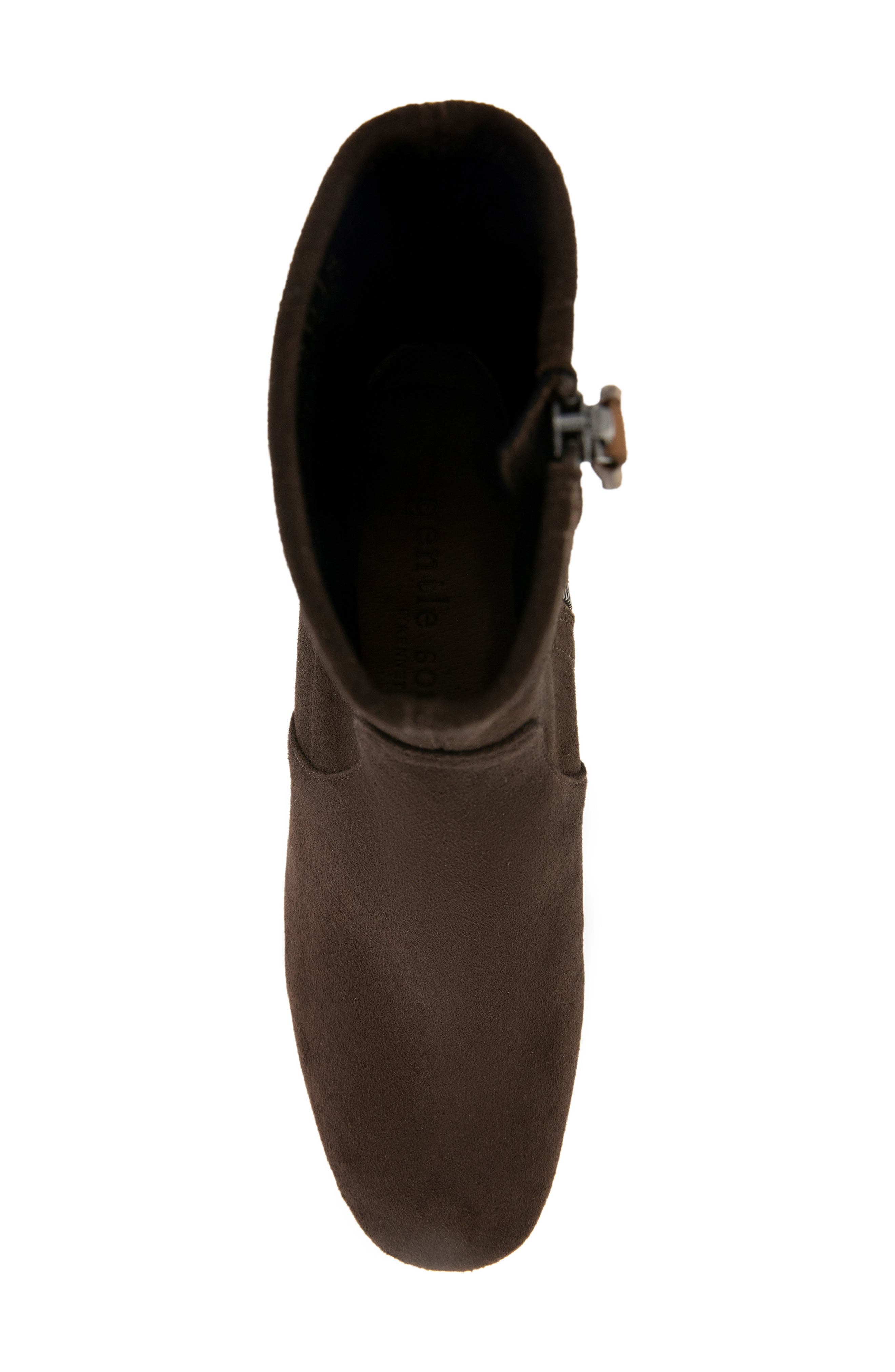 Emily Zip Bootie, Alternate, color, CHOCOLATE SUEDE
