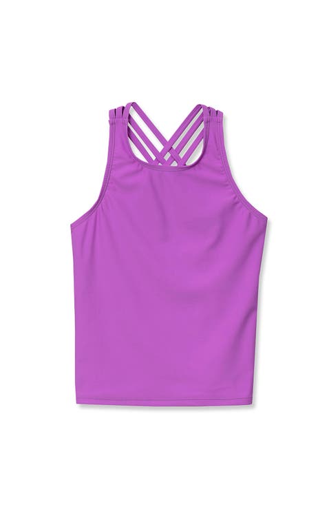Girls Chlorine Resistant Strappy X-Back Tankini Top