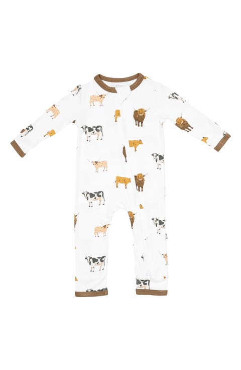 Kids' Cow Print Zip-Up Romper (Baby & Toddler)