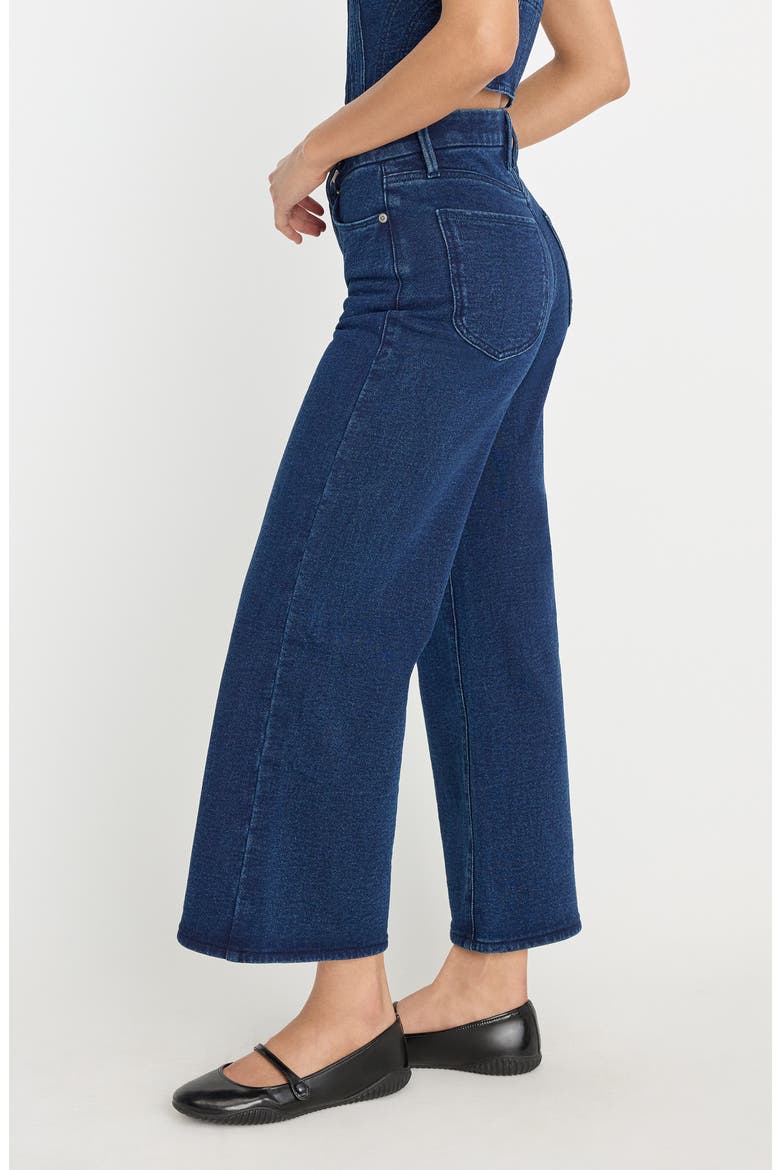 Jeanius Crop Palazzo Jeans, Alternate, color, INDIGO377