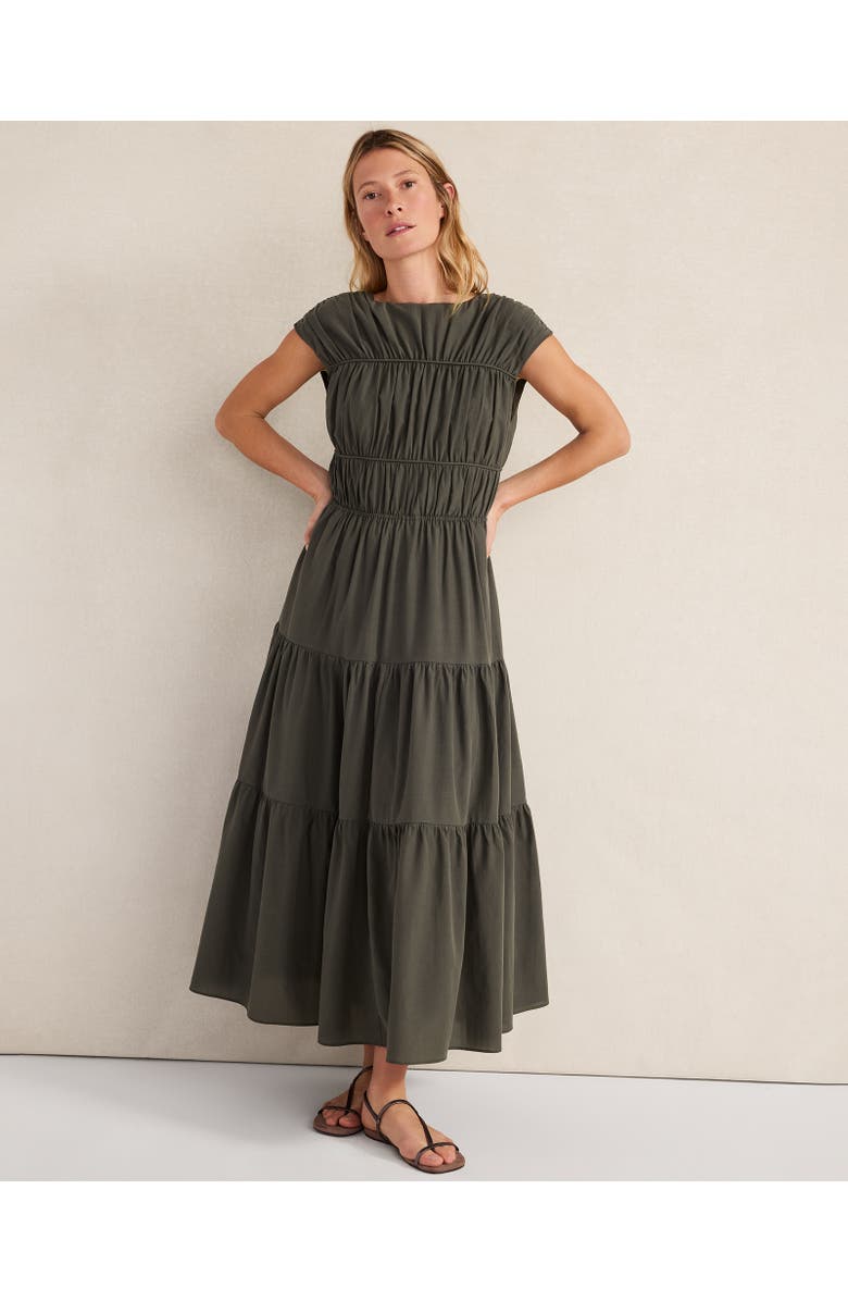 Haven Well Within Cotton Voile Ruched Maxi Dress, Main, color, Cypress