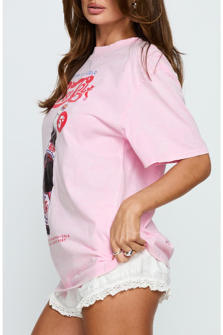Pepsi Cola Oversize Cotton Graphic T-Shirt, Alternate, color, WASHED PINK