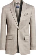 DANIEL HECHTER Tan Windowpane Check Knit Sport Coat