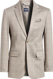 DANIEL HECHTER Tan Windowpane Check Knit Sport Coat