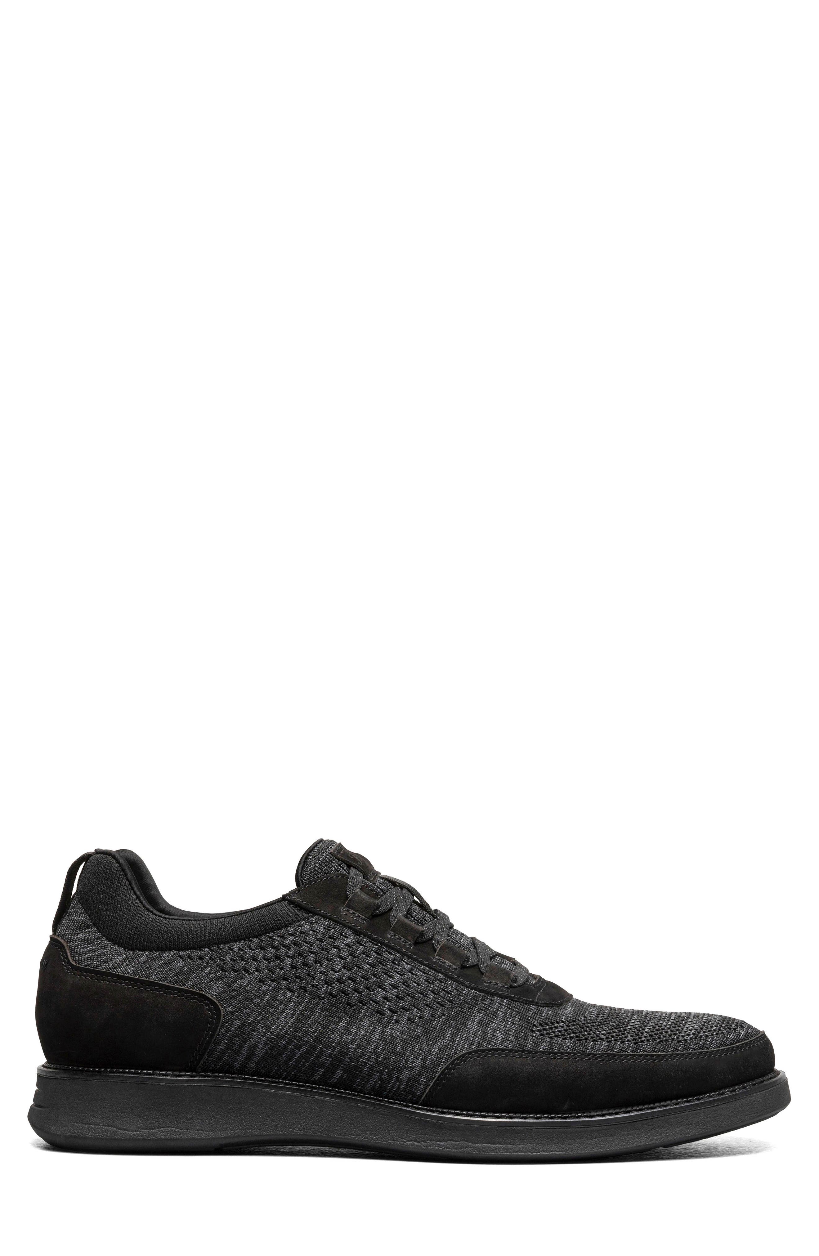 Florsheim Launch Elastic Lace Knit Sneaker, Alternate, color, Black