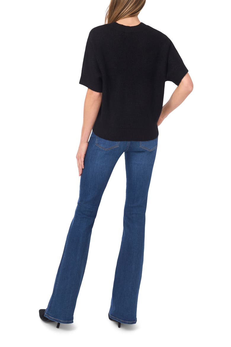 Short Sleeve Sweater, Alternate, color, RICH BLACK