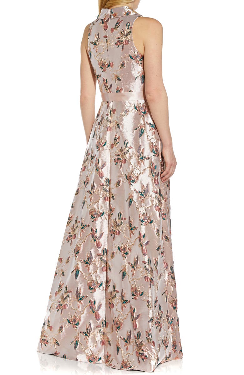 Adrianna Papell Jacquard A-Line Gown, Alternate, color,