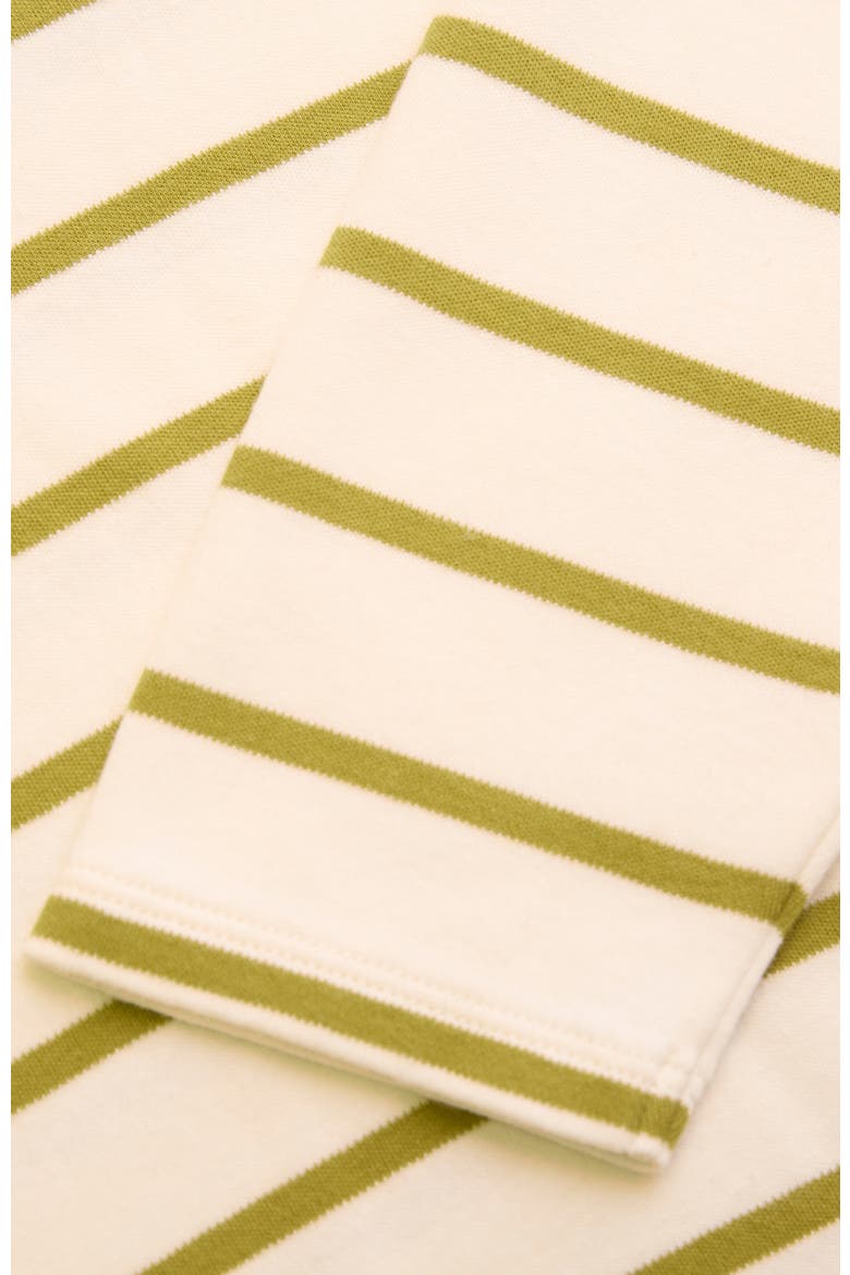 Striped Long Sleeve Crew Neck T-Shirt, Alternate, color, Chalk / Green Ochre