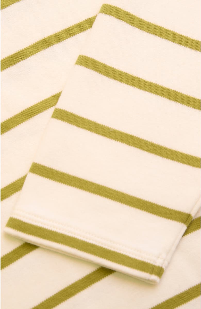 Celtic & Co. Striped Long Sleeve Crew Neck T-Shirt, Alternate, color, Chalk / Green Ochre