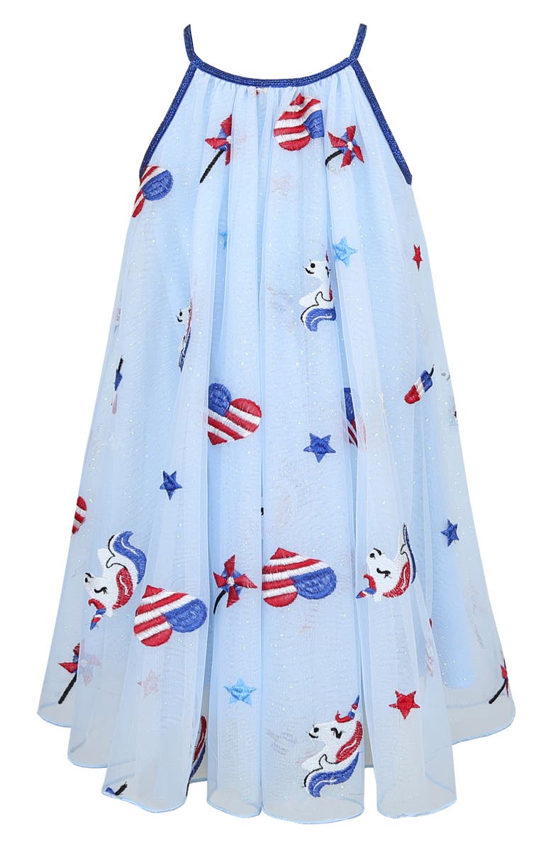Zunie Kids' Embroidered Fourth of July Dress, Alternate, color,