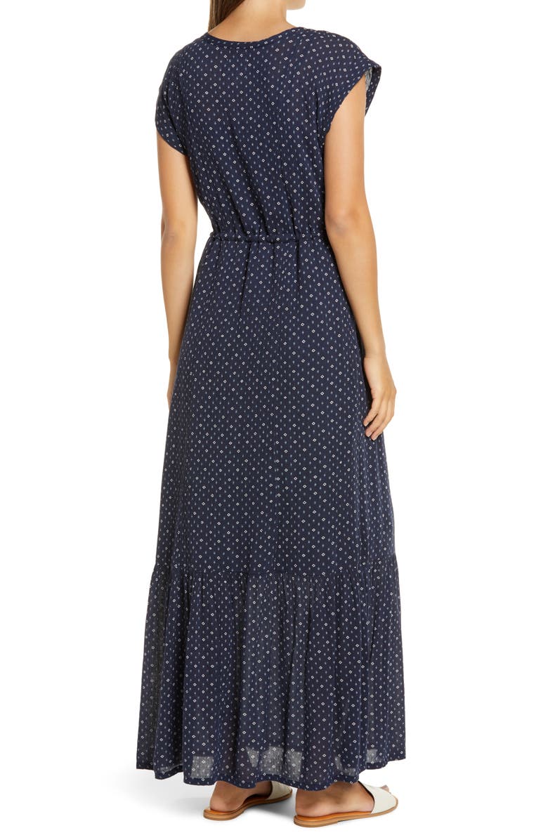 Caslon<sup>®</sup> Print Flutter Sleeve Maxi Dress, Alternate, color, 