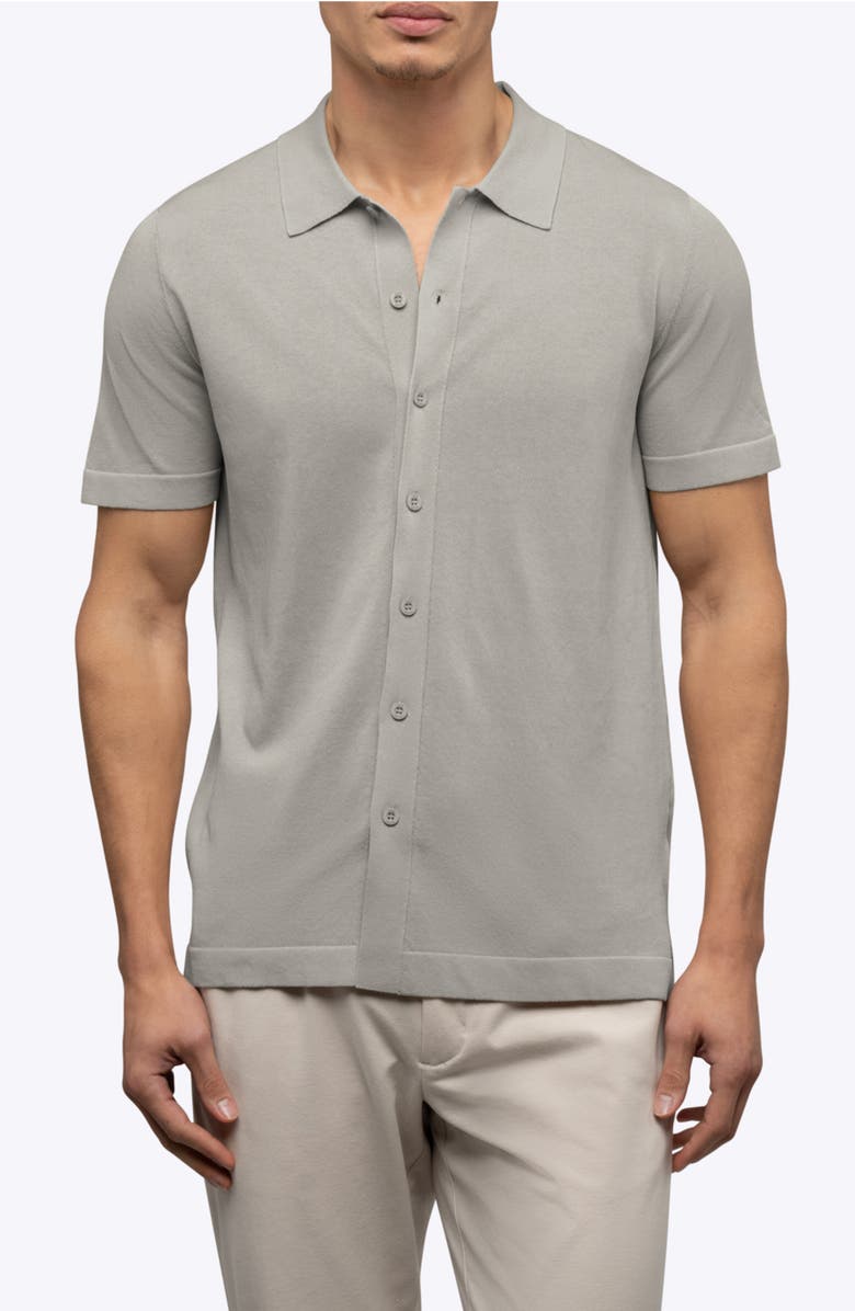 Cuts Riviera Cotton Blend Knit Camp Shirt, Main, color, Mourning Dove