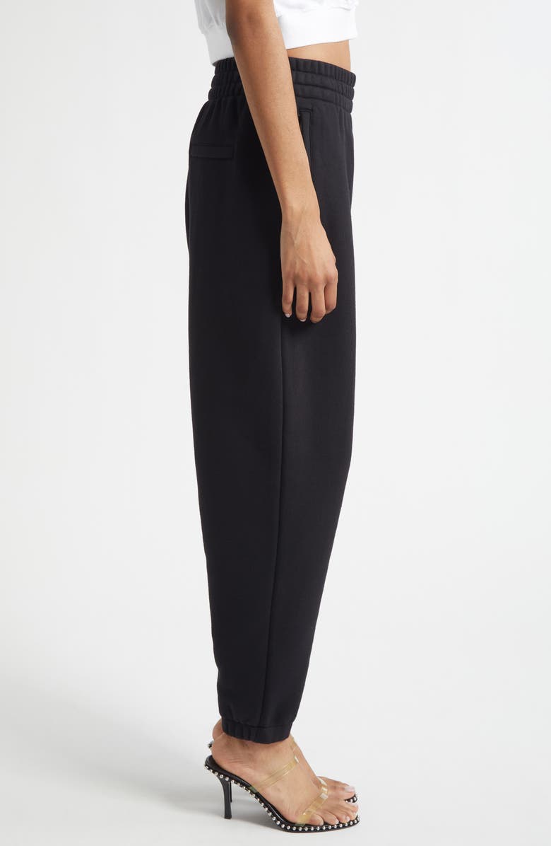 Alexander Wang Essential Logo Cotton French Terry Sweatpants, Alternate, color, Black