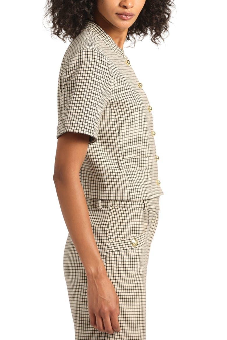 Grace Short Sleeve Jacket, Alternate, color, BISCUIT MULTI