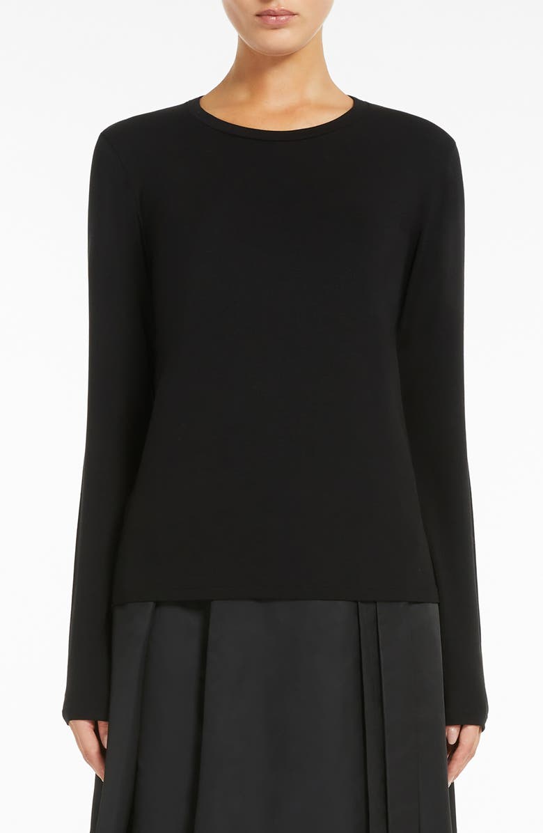 Weekend Max Mara Multie Long Sleeve Jersey Knit Top, Main, color, Black