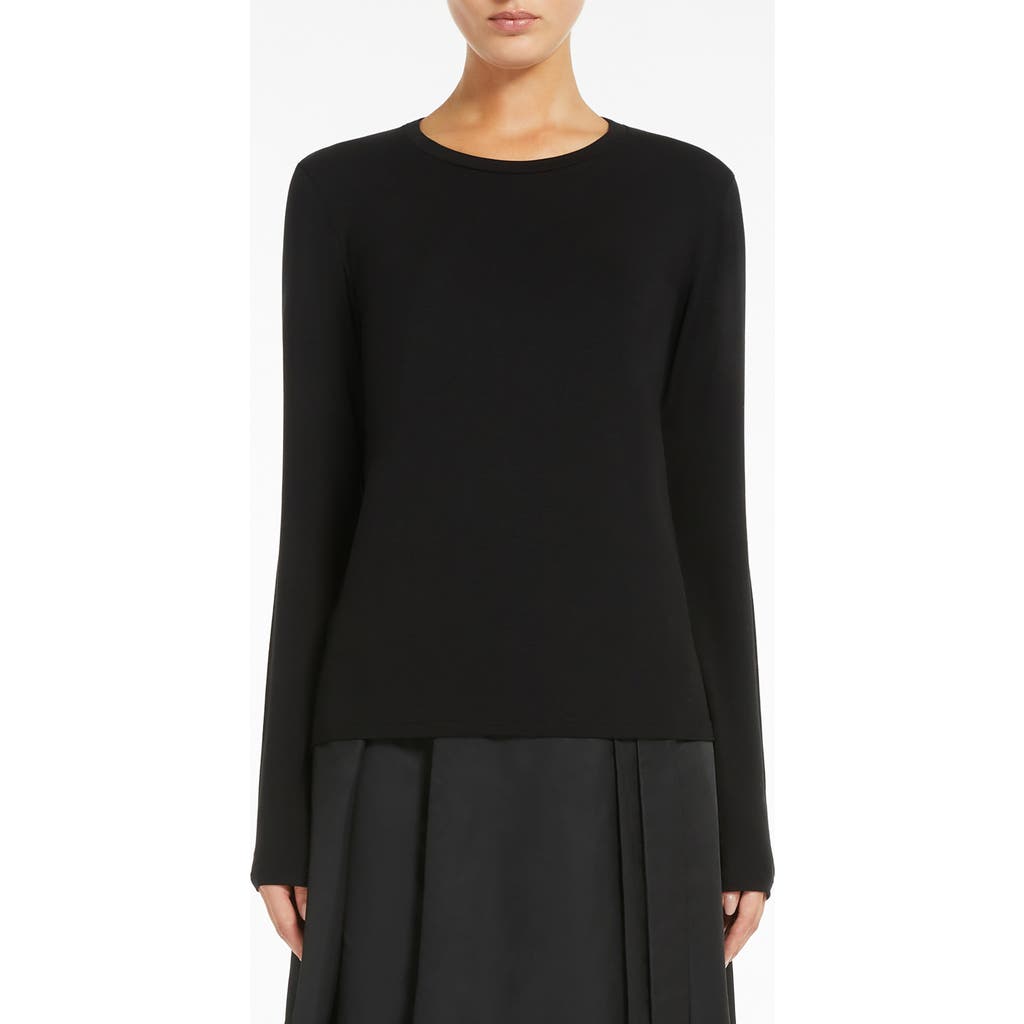 Weekend Max Mara Multie Long Sleeve Jersey Knit Top In Black