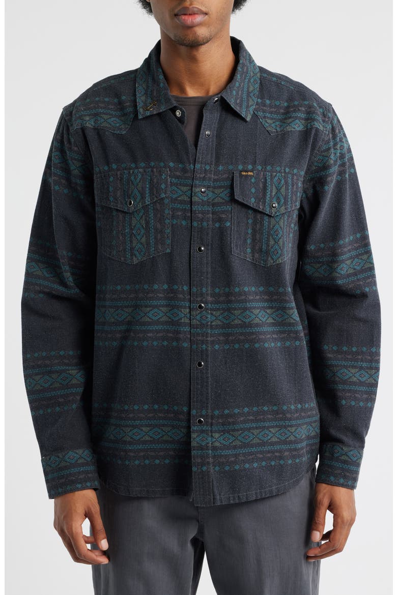 Austin Print Snap-Up Shirt, Alternate, color, BLACK
