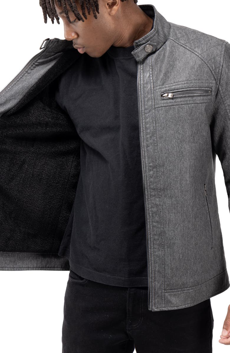 XRAY Faux Fur Lined Quilted Moto Jacket, Alternate, color, 