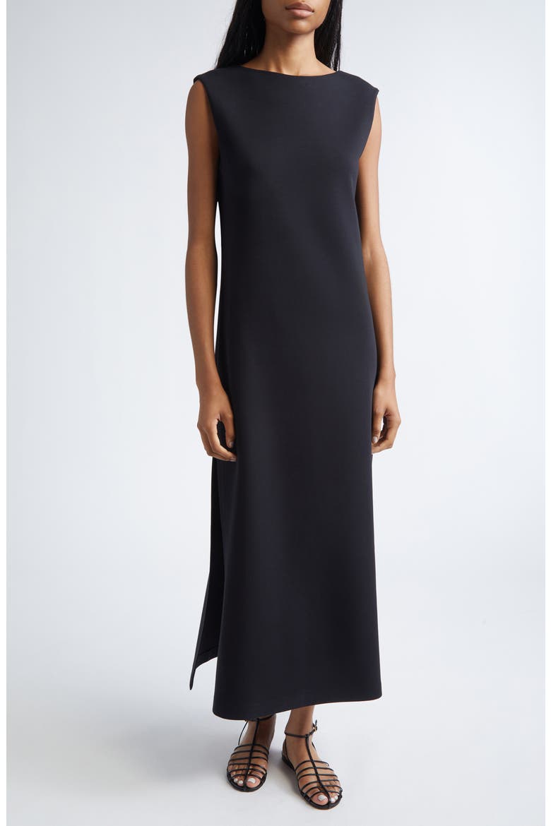 scuba knit midi dress Max Mara Women's Long Scuba Jersey Dress - Black