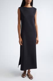 Max Mara Pepli V-Back Scuba Knit Jersey Midi Dress