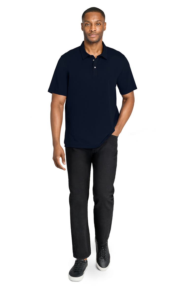 Solid Reworked Slim Fit Polo, Alternate, color, NAVY