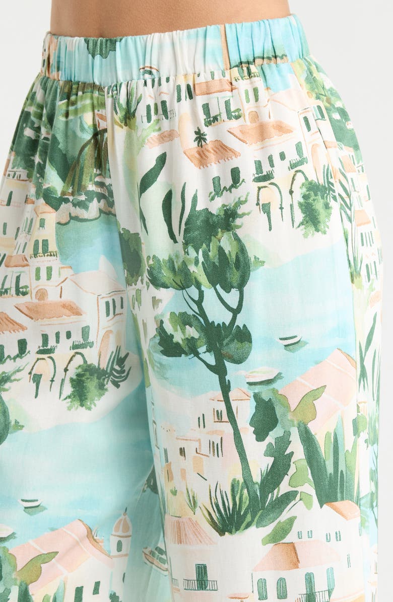 SUGARLIPS Piti Town Snipy High Waist Wide Leg Pants, Alternate, color, Aqua-Multi