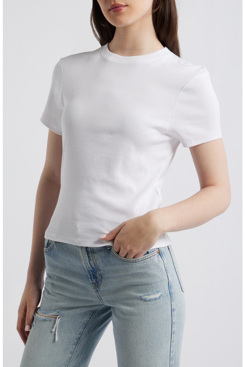 Classic Fitted Stretch Cotton T-Shirt, Alternate, color, WHITE