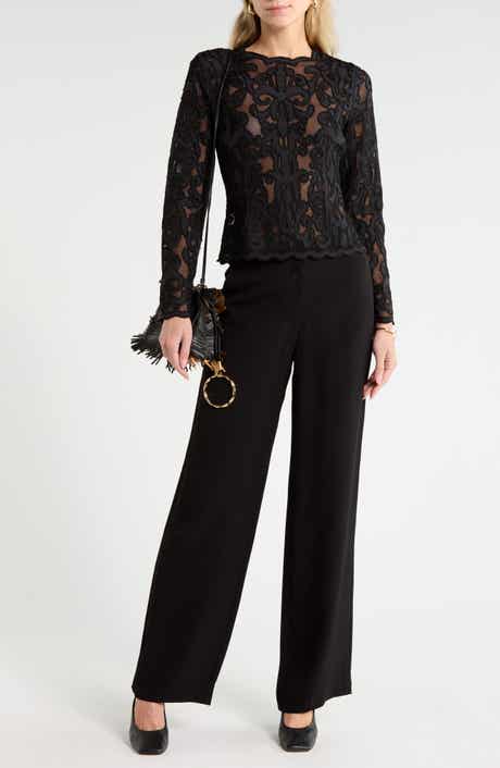 Ursa Appliqué Silk Long Sleeve Top