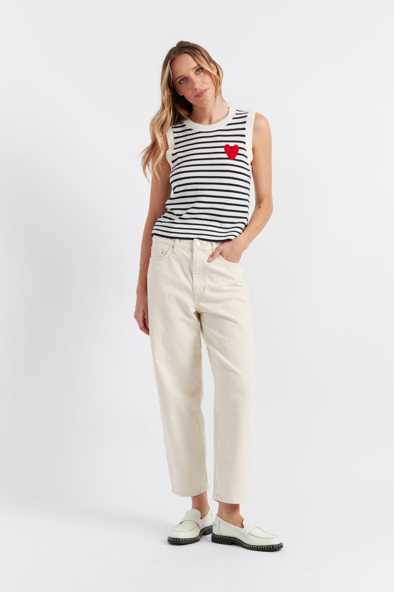 Pure Merino Heart Breton Tank, Alternate, color, Cream/Navy/True Red