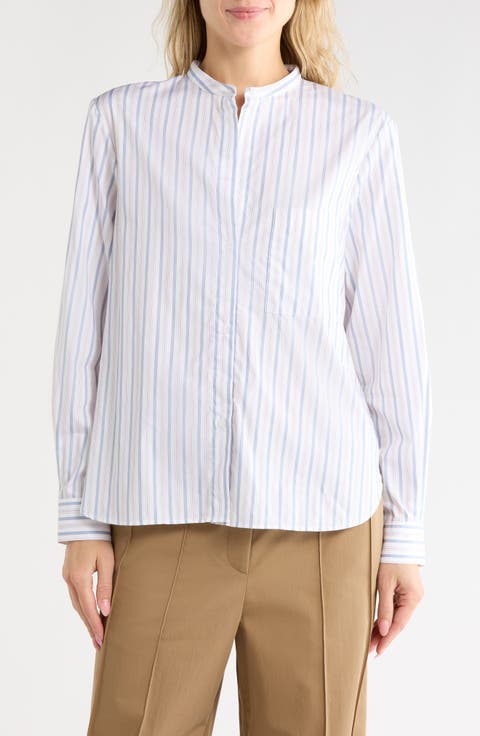 Tied Down Striped Cotton Shirt