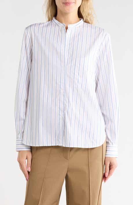 Tied Down Striped Cotton Shirt